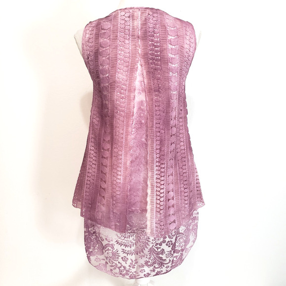 Indigo Thread SIZE XS Sleeveless Layered Purple Tunic Top Boho Festival Whimsy - Picture 3 of 15